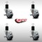 Service Caster 3'' SS Thermoplastic Rubber Swivel 1-3/4'' Expanding Stem Caster Set with Brake, 4PK SCC-SSEX20S314-TPRB-TLB-134-4 - alternate 2